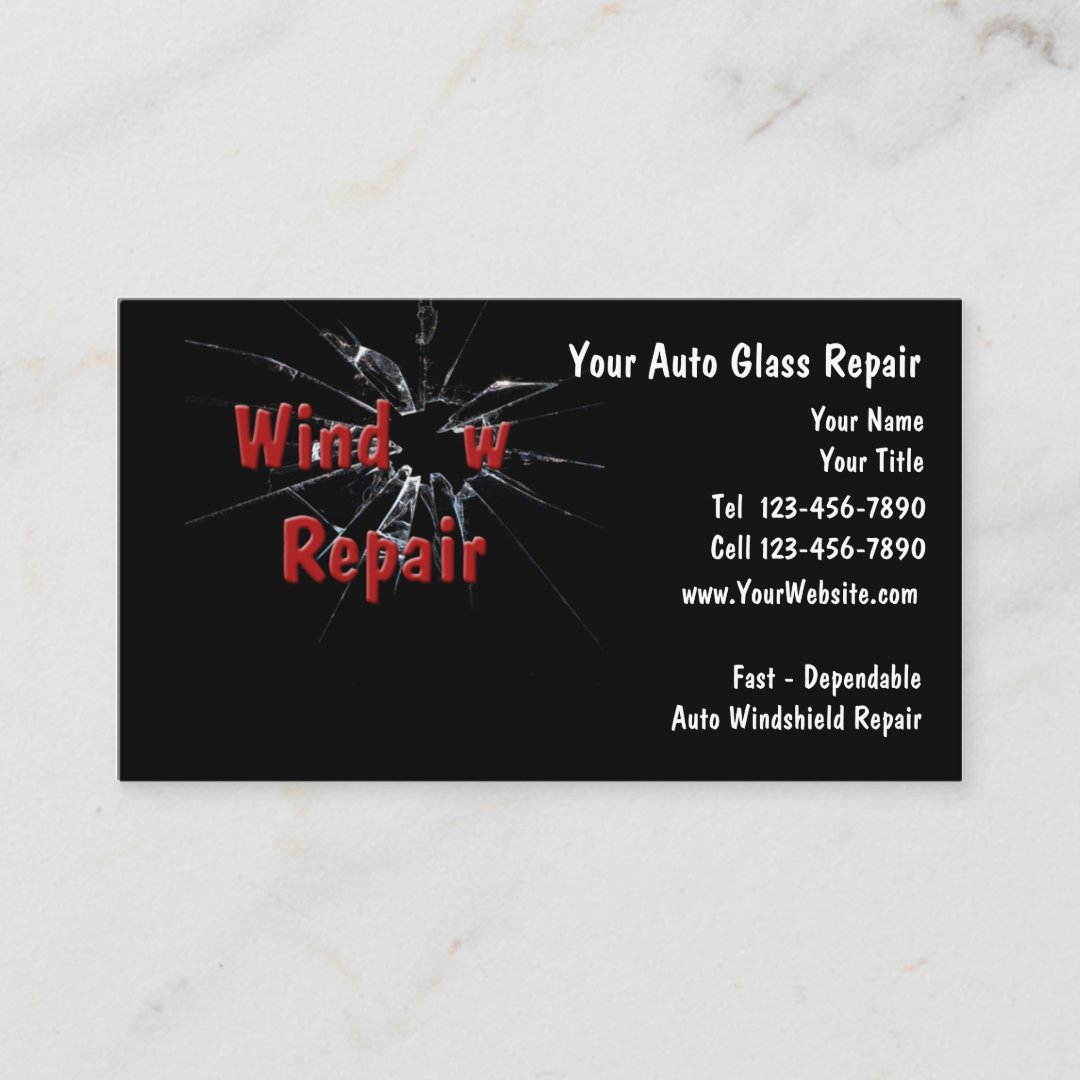 Auto Glass Repair Business Card Zazzle