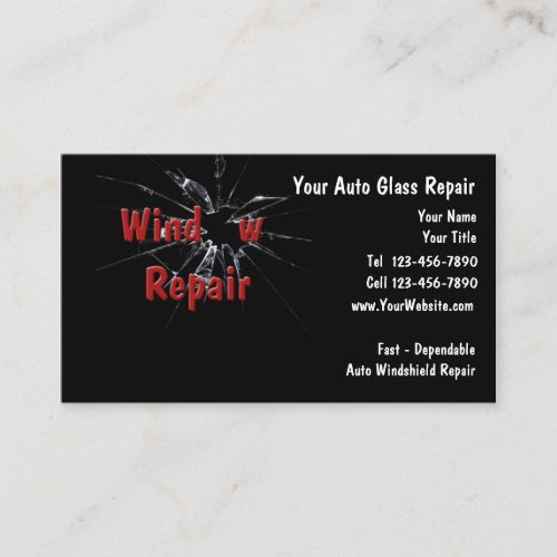 Auto Glass Repair Business Card