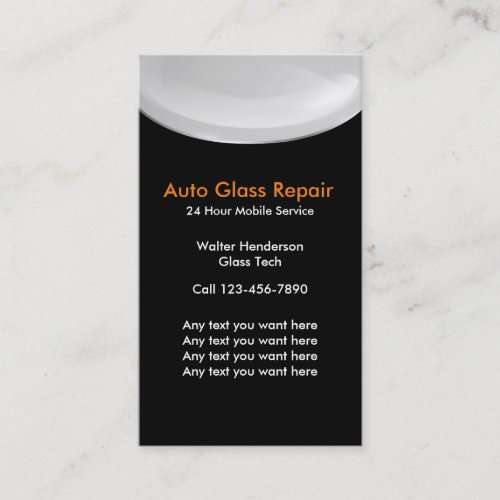 Auto Glass Repair Business Cards