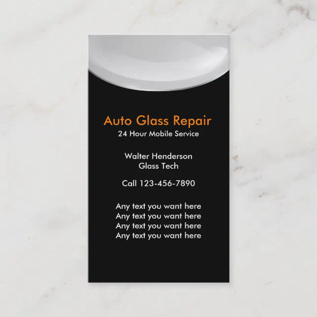 Auto Glass Repair Business Cards Zazzle