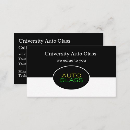 Auto Glass Repair Services Business Card