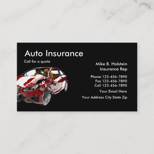 Auto Insurance Business Card (Front)