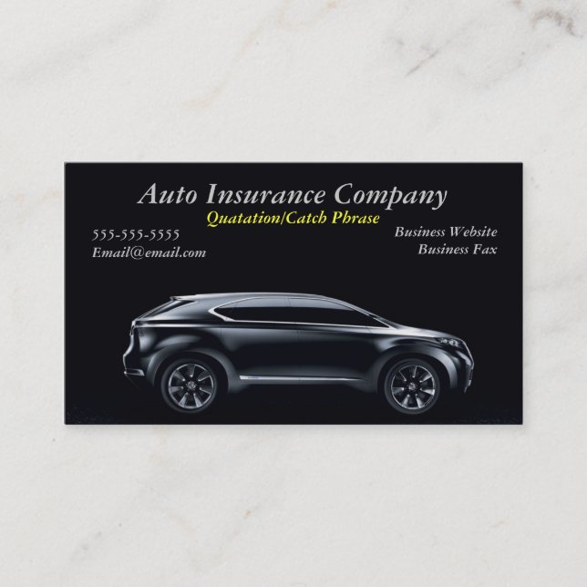 auto insurance business card (Front)