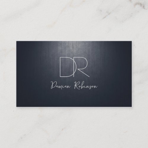 Simple Plain Dark Blue Custom Monogram Card Business Cards