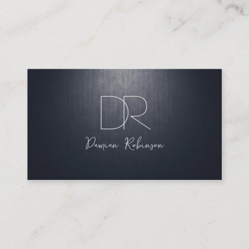 Customizable Simple Plain Dark Blue Custom Monogram Card Business Cards