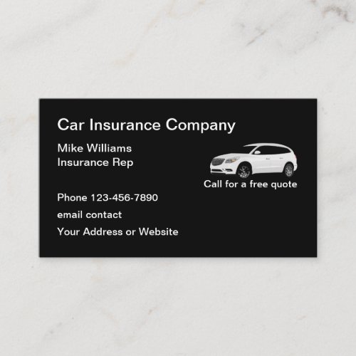 Auto Insurance Services Rep Business Card Template