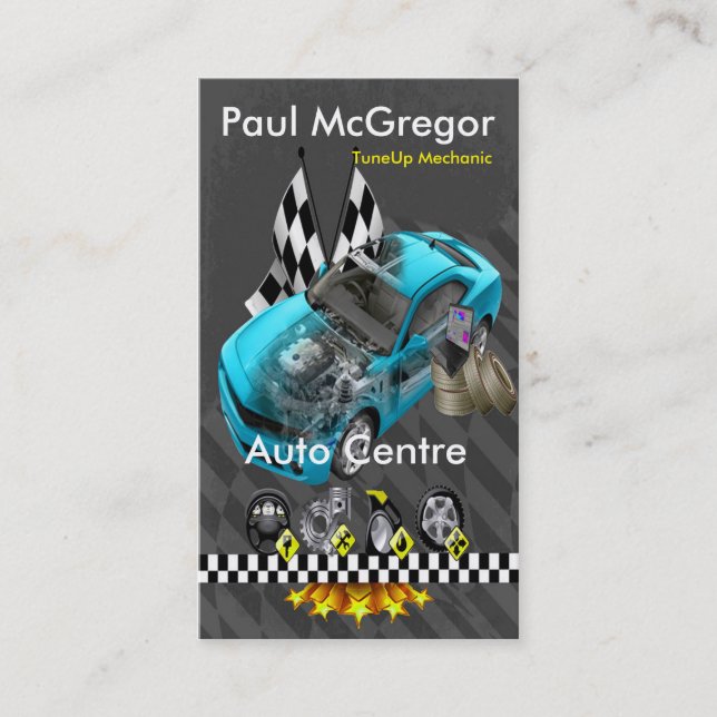 Auto It centers/TuneUp Mechanic Business Card (Front)