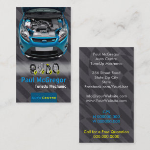 Auto It centers - TuneUp Mechanic Business Card