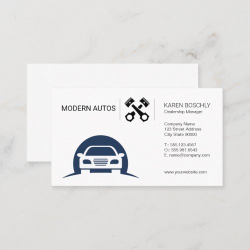 Auto Logo  Auto Maintenance  Car Pistons Business Card