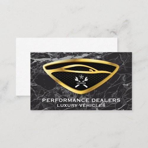 Auto Logo  Gold Metallic  Marble Business Card
