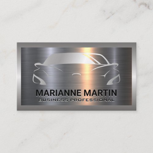 Auto Logo  Metal Aluminum Silver Brushed Business Card