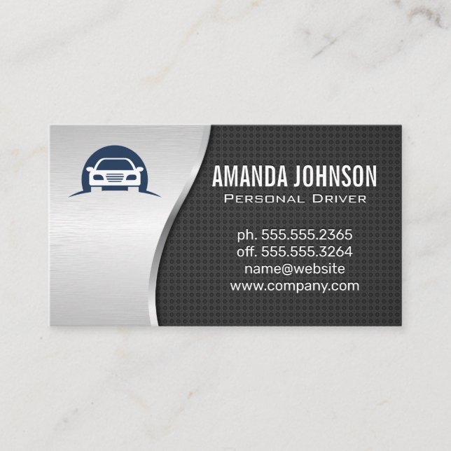 Auto Logo | Metallic Business Card (Front)