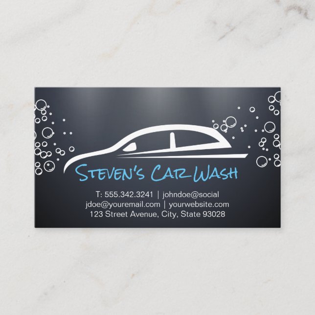 Auto Logo | Soap Bubbles Business Card (Front)