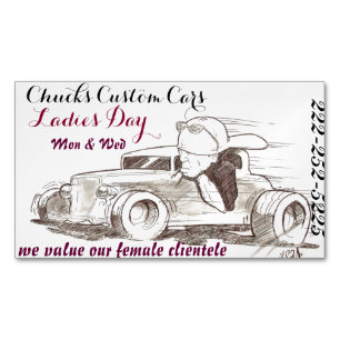 Auto Magnetic Biz Cards' Ladies Day' Reminder Business Card Magnet