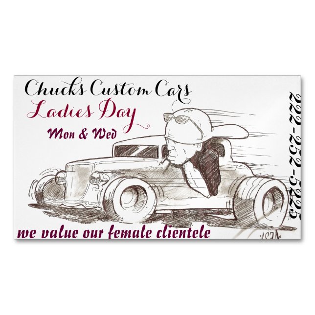 Auto Magnetic Biz Cards' Ladies Day' Reminder Business Card Magnet (Front)