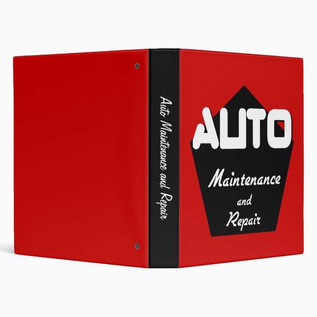 Auto Maintenance and Repair Manual 3 Ring Binder (Background)