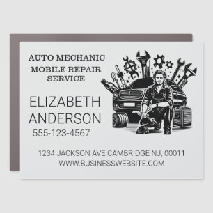 Auto Mechanic Automotive Repair Metal Style Car Magnet