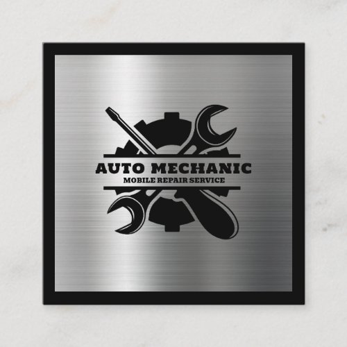 Auto Mechanic Automotive Repair Service Tool  Square Business Card