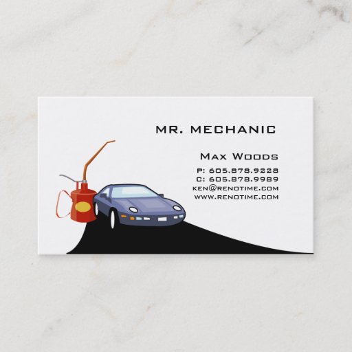 Customizable Auto Mechanic Business Card