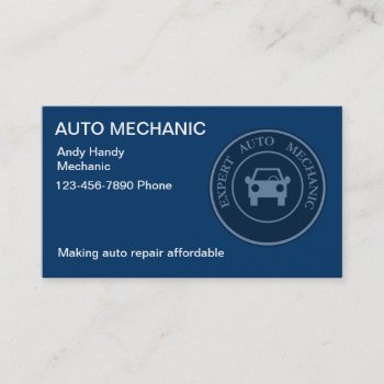 Auto Mechanic Business Card by BusinessTemplate at Zazzle