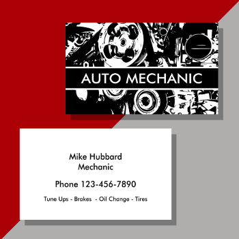 Auto Mechanic Business Card by Luckyturtle at Zazzle