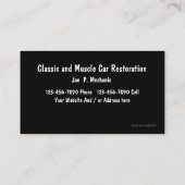 Auto Mechanic Business Cards (Back)