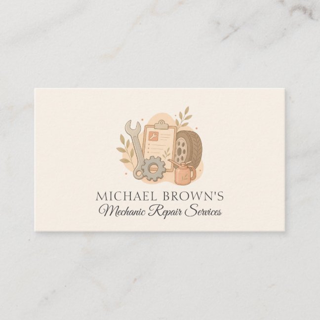 Auto Mechanic Car Repair Vehicle Maintenance Business Card