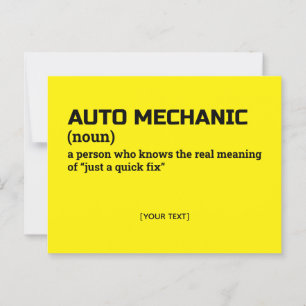 Auto Mechanic Definition Humor Gift Postcard