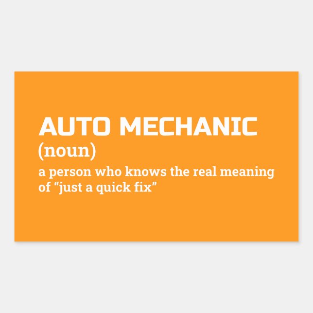 Auto Mechanic Definition Toolbox Sticker (Front)