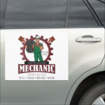 Auto Mechanic Engineer Repair Business Advertising Car Magnet<br><div class="desc">Introducing the Auto Mechanic Engineer Repair Business Advertising Car Magnet! This magnet is a perfect way to promote your business and show off your unique style. Featuring a mechanic in overalls holding a tire and a spanner, this car magnet will make sure you stand out from the competition. With an...</div>