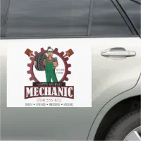 Auto Mechanic Engineer Repair Business Advertising Car Magnet