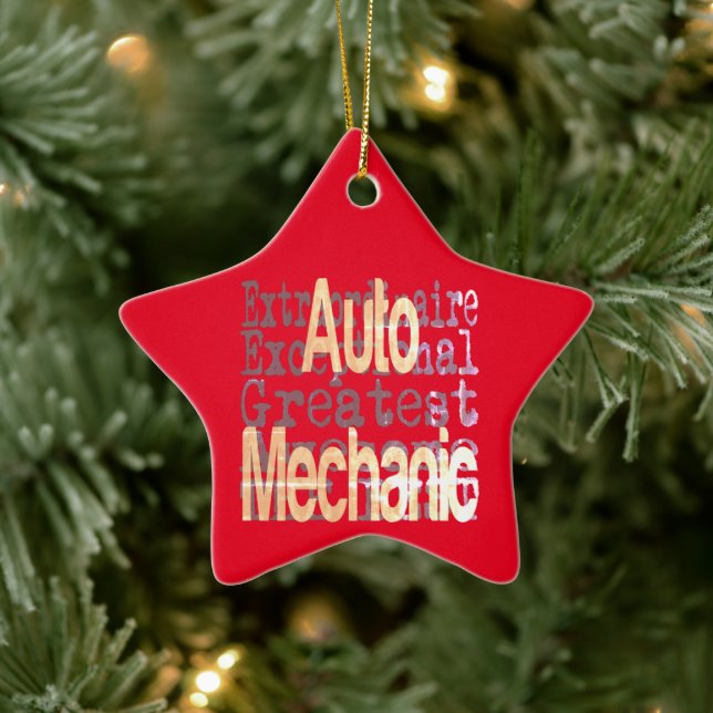 Auto Mechanic Extraordinaire Ceramic Ornament (Tree)