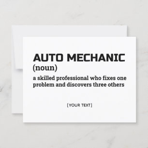 Auto Mechanic – Funny Definition Postcard