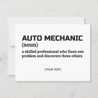 Auto Mechanic – Funny Definition Postcard