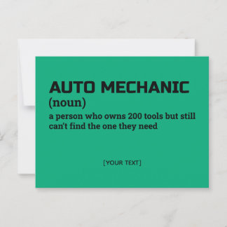 Auto Mechanic Funny Definition Postcard