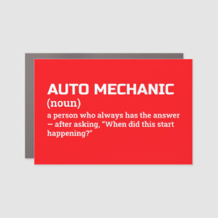Auto Mechanic Funny Job Definition Car Magnet