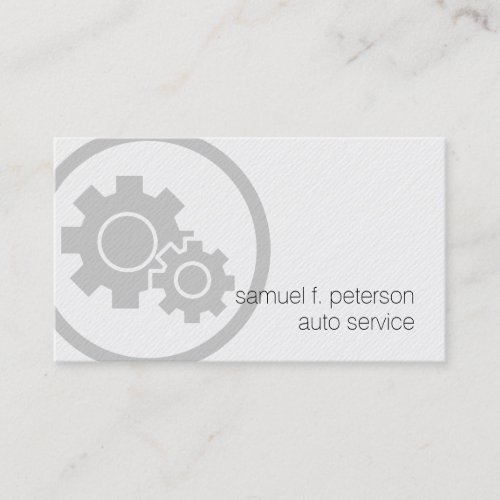 Auto Mechanic Gear Cogs Bold Icon Paper Texture Business Card