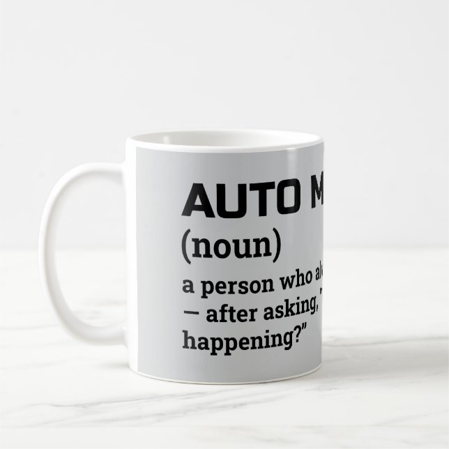 Auto Mechanic Gift – Funny Definition Mug (Left)