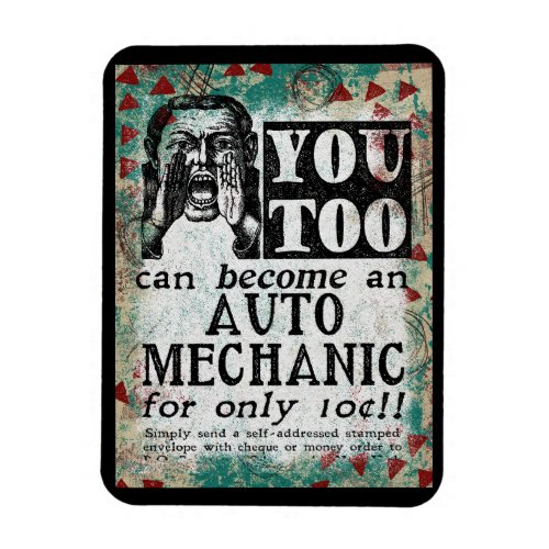 Auto Mechanic Magnet _ Funny Vintage Retro