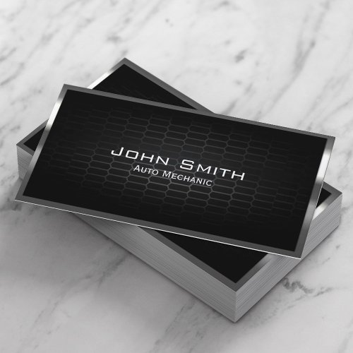 Auto Mechanic Metal Framed Professional Automotive Business Card