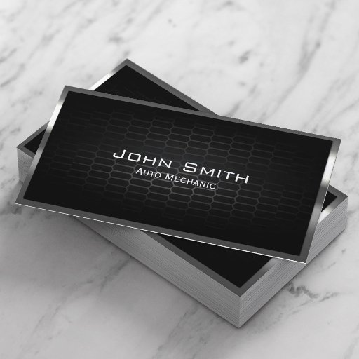 Customizable Auto Mechanic Metal Framed Professional Automotive Business Card
