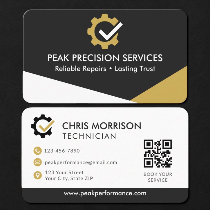 Auto Mechanic QR Code Business Card