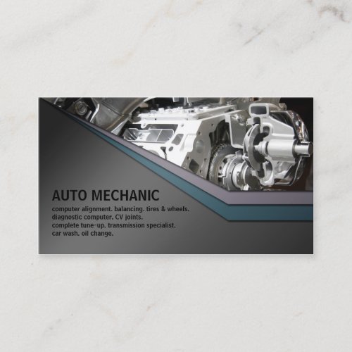 Auto Mechanic Service Metal Business Card