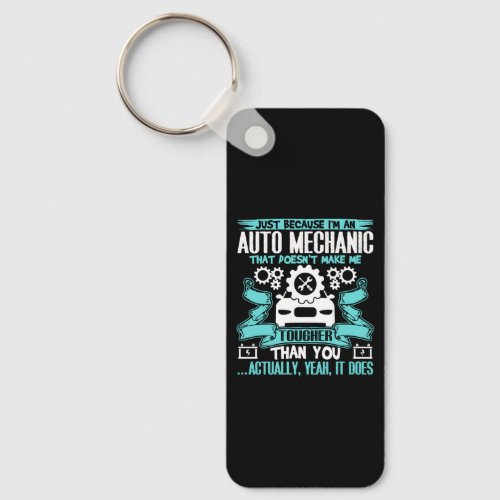 Auto Mechanic T Shirt Keychain