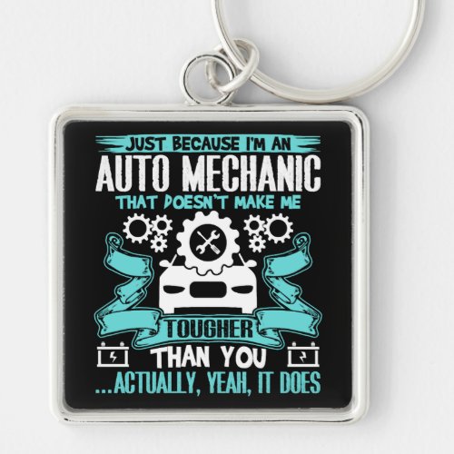 Auto Mechanic T Shirt Keychain