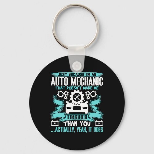 Auto Mechanic T Shirt Keychain