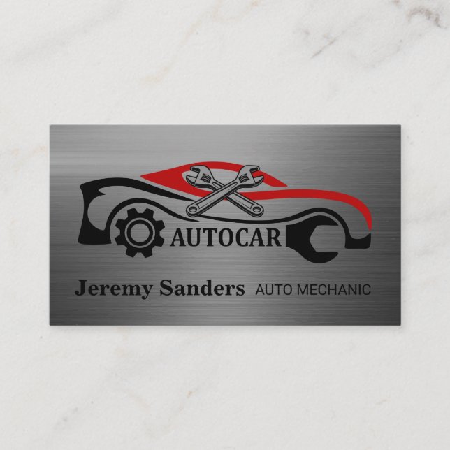 Auto Mechanic Tech | Wrenches Business Card (Front)