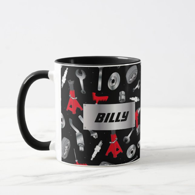 Auto Mechanic Tools Personalised Mug (Left)