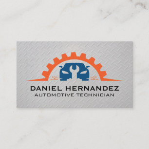 Auto Motive Gear Wrench Logo Mechanic Business Card