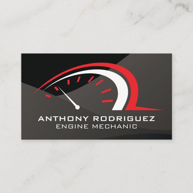 Auto | Odometer Meter | Sleek Gloss Business Card (Front)